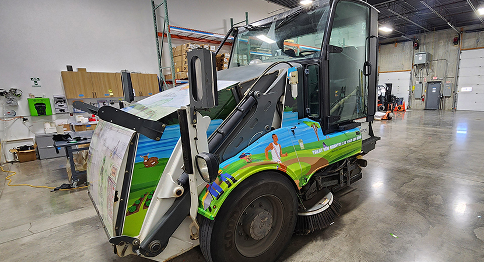 City of New Brighton custom wrapped street sweeper