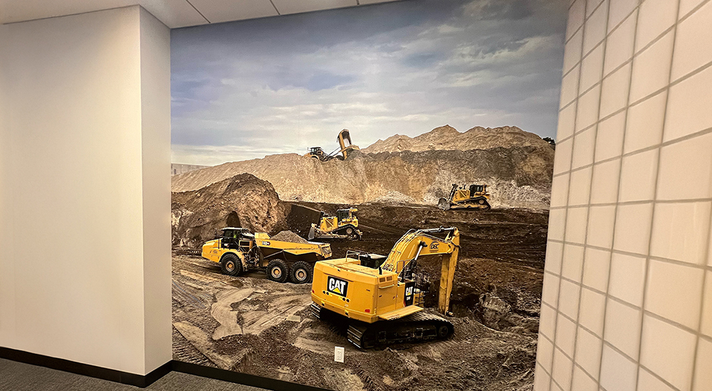 Wall graphic of excavation equipment