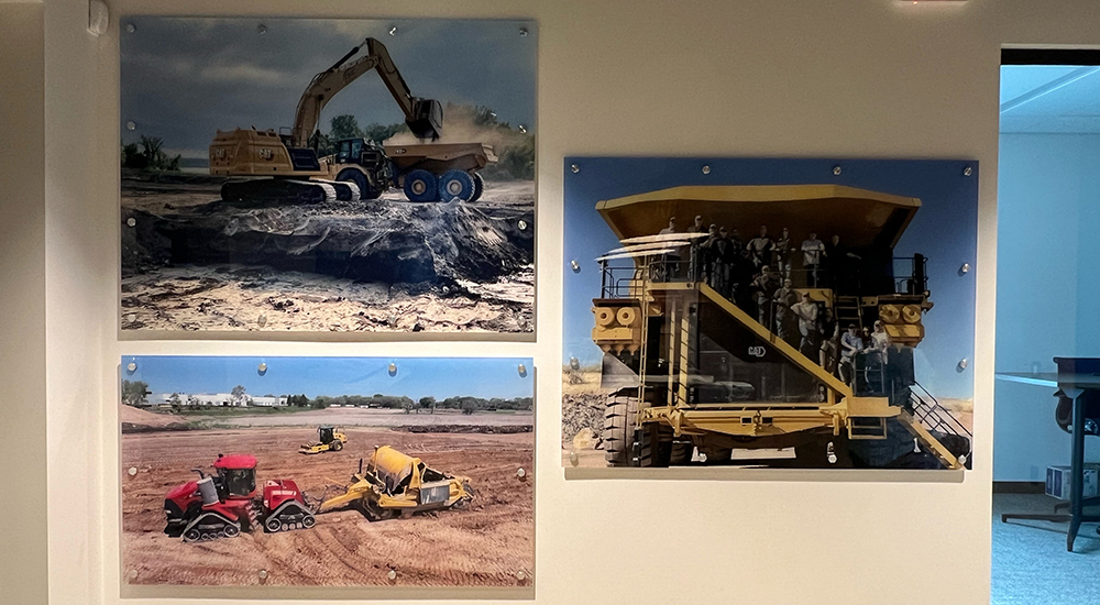 Excavating office wall custom graphics