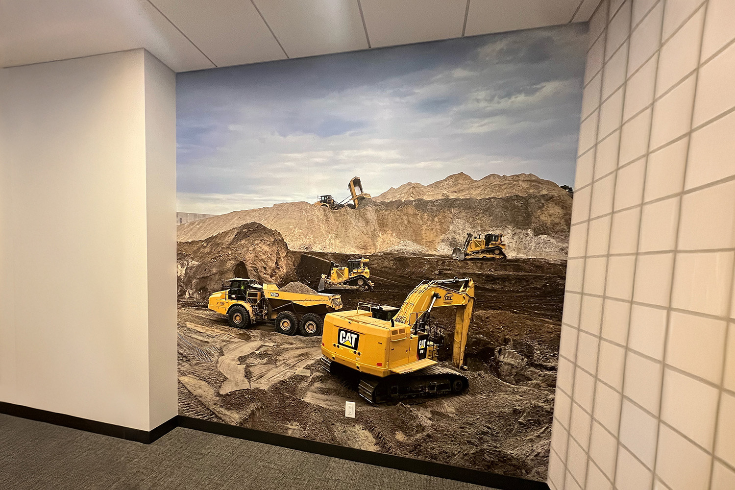 Wall graphic of excavation equipment