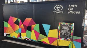 X-Games custom colorfully branded wall wrap