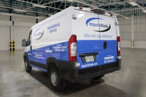 Imperial Dade work van wrapped with branded vinyl